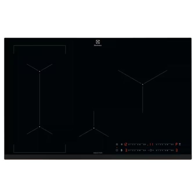 electrolux cil83443  piano cottura induzione 80 cm 4 fuochi bridge  nero 4,6 kw 78x52 nero
