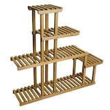 thumbnail of Pflanzregal HWC-L71, Blumentreppe Standregal Regal Blumenständer, 5 Ablagen, 95x105x25cm Outdoor Tanne Holz FSC®, braun