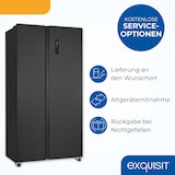 thumbnail of Exquisit Side-by-Side-Kühlschrank, Kühl-Gefrierkombination, NoFrost, 442 Liter, Schnellgefrieren, Alarm, 4-Sterne-Gefrieren, SBS546-040E inoxlook-az