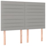 thumbnail of vidaXL Boxspringbett mit Matratze & LED Hellgrau 140x200 cm Stoff