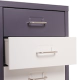 thumbnail of Rollcontainer Housten | HxBxT 69x28x41cm | 6 Schubladen | Dunkelgrau Weiß-Dunkelgrau | Schubladenschrank Stahlschrank