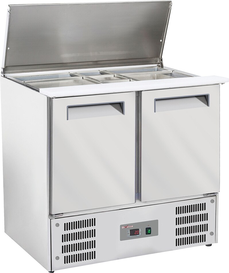 Saladette mit Deckel, 2x GN1/1+3x GN 1/6-150 mm + Reserve 2 Türen,GN 1/1 (WR-SAL6-S2)