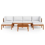 thumbnail of HELLOSHOP26 - Conjunto de muebles de jardín conjunto de muebles de exterior 7 piezas con cojines crema madera maciza de acacia 02_0017170