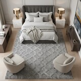 thumbnail of Teppich Wohnzimmer 3D Geometrisch Modern Waschbar Strapazierfähig Esszimmer OEKO-TEX Grau 120x170 cm Gekettelt – GENF von Kadima Design