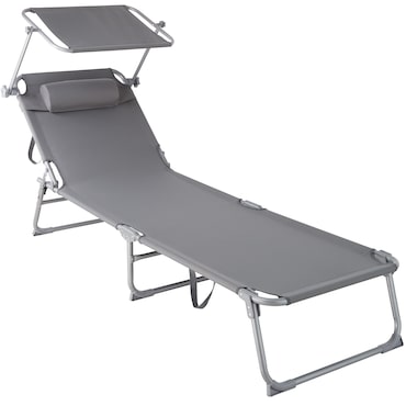 tectake Espreguiçadeira CHLOE  Cinzento