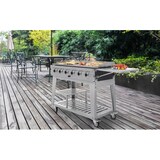 thumbnail of METRO PROFESSIONAL Barbecue Plancha à 6 brûleurs sur chariot, acier revêtu en poudre, 165 x 62 x 101 cm, puissance 22,2 kW, 4 roulettes, argent