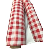 thumbnail of Au 20 m. Nappe PVC vinyle toile ciree carreaux vichy rouge guinguette largeur 140 cm