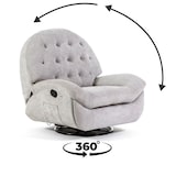 thumbnail of Manueller Relaxsessel mit 3 Positionen, drehbar und mit Wippfunktion, für Wohnzimmer, Sessel für Senioren, modernes Design – Pina–Grau