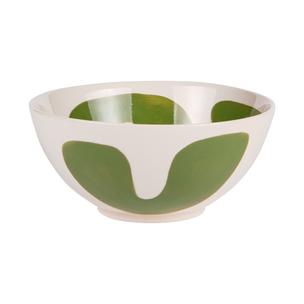 Saladier Lulli vert 23 cm -  Rond Grès Table Passion 24.00x24.00 cm
