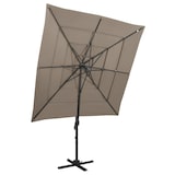 thumbnail of vidaXL Parasol 4-laags met aluminium paal 250x250 cm taupe