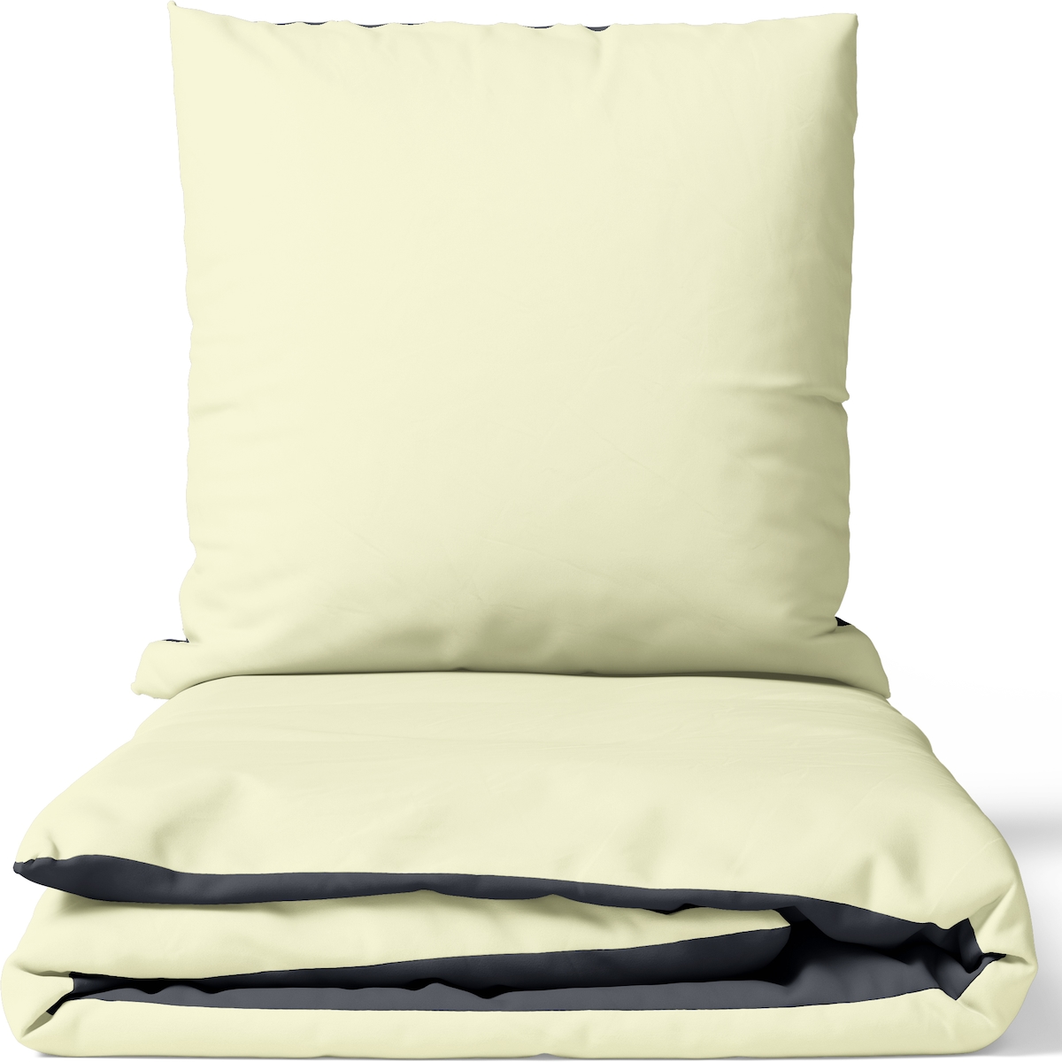 Leonado Vicenti Satin Bettwäsche 135x200 cm 100% Baumwolle Beige Luxus Set Uni Wendeseite Anthrazit Kissenbezug 80x80 cm Reißverschluss