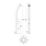 thumbnail of Sined Dafne Doccia Solare Curva In Alluminio Con Lavapiedi Da 35 Litri Bianco