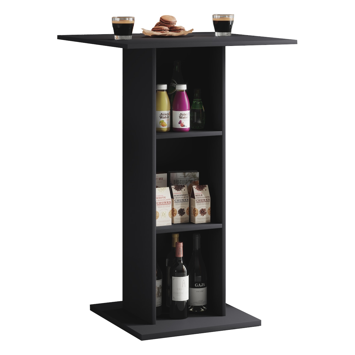 VCM Bartisch Standos Schwarz H. 108 x 70 x 70 cm
