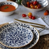 thumbnail of Novastyl - Lot 6 assiettes plates héraclée 27cm en grès décor bleu