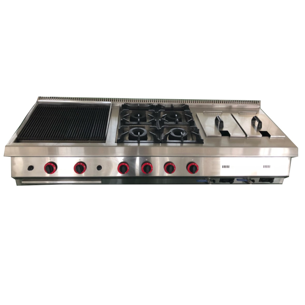 Gasfrit- Cocina  barbacoa freidora a gas en lineal completo industrial  todo a gas