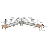 thumbnail of Garten-Garnitur HWC-E97, Garnitur Sitzgruppe Lounge-Set Sofa, Akazie Holz MVG-zertifiziert, grau