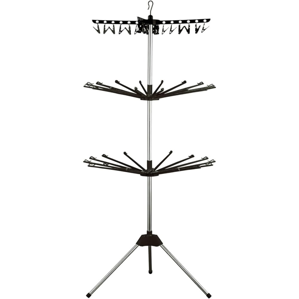 Tendedero Plegable con Soporte COSHANO portati, 3 Alturas en Acero, para Interior y Exterior