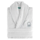 thumbnail of Benetton - Albornoz M/L 100% Algodón 360GSM en color Blanco y Bordado en Negro - BLACK & WHITE