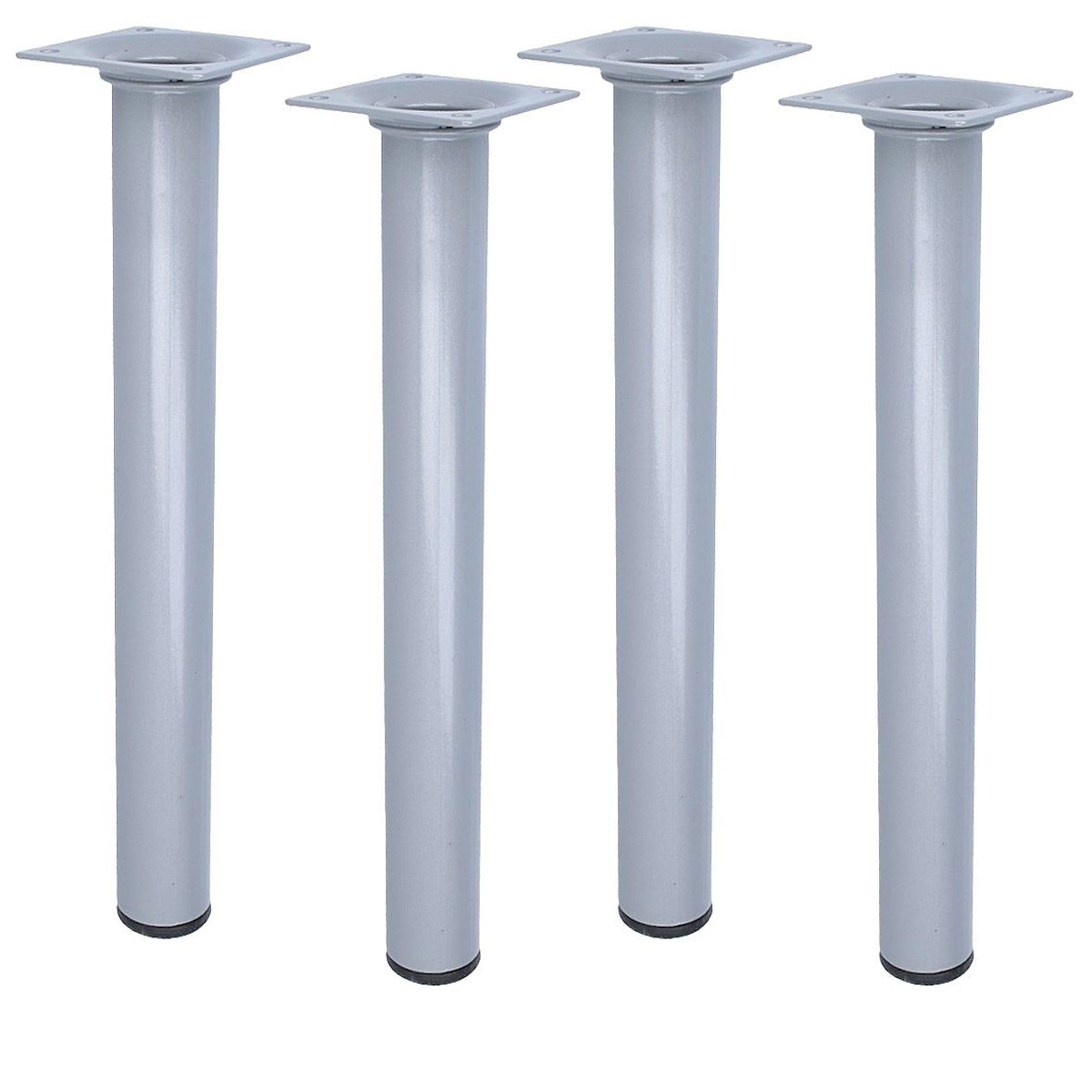 4er Set Möbelstempel 300mm Möbelbeine Tischbeine Silber und Möbelfüße Stützfüße