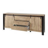 thumbnail of Matelpro - Buffet/bahut industriel 220 cm chêne/noir Simeo - Moderne & Design -Chêne/noir -  -Types de portes: Coulissantes