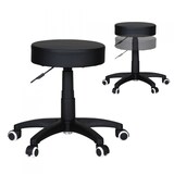 thumbnail of Büro- und Kosmetikhocker mit Leder-Optik, 360° drehbar, höhenverstellbar 44-55 cm, stabil. Schwarz, 50x50x55 cm | Kadima Design