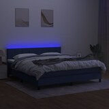 thumbnail of vidaXL Boxspringbett mit Matratze & LED Blau 160x200 cm Stoff