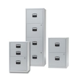 thumbnail of Bisley Home Hängeregistraturschrank mit Schloss aus Stahlblech, 2 Schubladen, einbahnig - Hängeregisterschrank abschließbar, Hängeregistratur für