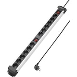 thumbnail of Sygonix SY-4538268 Steckdosenleiste mit Schalter 12fach Schwarz, Silber Schutzkontakt 1 St.