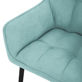 thumbnail of ML-Design – Esszimmerstühle 6er Set – Petrol Frotteestoff | dick gepolstert, Armlehnen, Metallbeine, ergonomischer Loungesessel