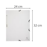thumbnail of Exacompta  Cod. 55506E - Cartella 3 lembi con elastici in cartoncino lustré 400 g/mq - 24x32cm bianco - Confezione da  25 pz.