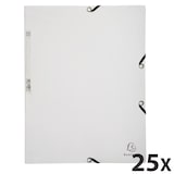 thumbnail of Exacompta  Cod. 55506E - Cartella 3 lembi con elastici in cartoncino lustré 400 g/mq - 24x32cm bianco - Confezione da  25 pz.