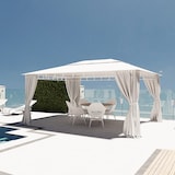 thumbnail of Gazebo Da Giardino 3x4 M Con Tende Laterali Richiudibili Struttura In Acciaio Robusto Copertura Impermeabile 180 g/m² 4 Teli Laterali Esterno Bianco