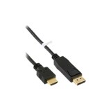 thumbnail of InLine DisplayPort zu HDMI Konverter Kabel schwarz 2m Adapterkabel 2 m
