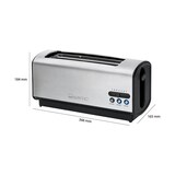 thumbnail of Clatronic TA 3687 Tostadora Pan, Ranura Ancha 4 Rebanadas, Regulador Nivel Tostado, 3 Funciones, Calienta Panecillos, Plata, 1200W