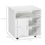 thumbnail of Soporte para impresora multifuncional armario de oficina móvil con estante puerta ruedas espacio amplio de almacenaje 60x50x65,5 cm