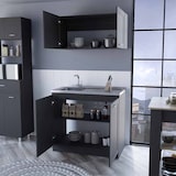 thumbnail of Set Muebles de cocina Zurich en Melamina, con mueble de encimera en acero inoxidable y mueble sobre campana