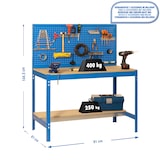 thumbnail of Établi SIMONWORK BT2 couleur BLEU/BOIS 1445x910x610 mm (haut x largeur x profondeur)