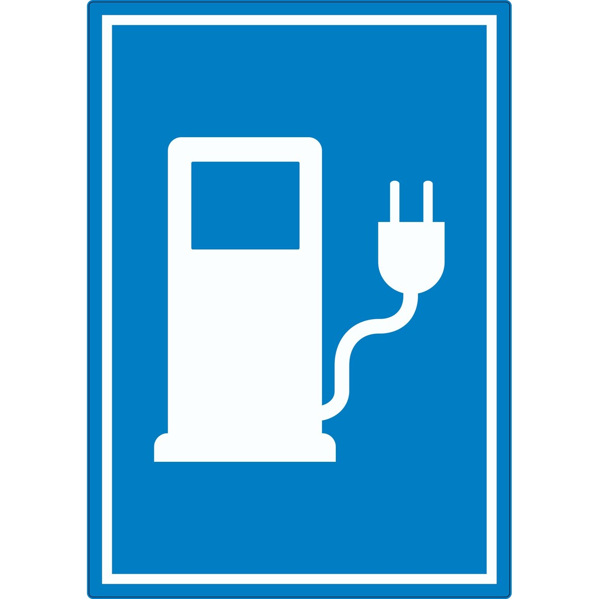 Stromtankstelle Aufkleber Elektrofahrzeug A8 (52x74mm)