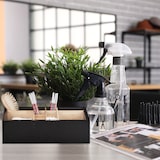 thumbnail of Relaxdays Schreibtisch Organizer, 12 Fächer, verstellbar, Bambus & MDF, Badorganizer, HBT 12 x 30 x 18 cm, schwarz/natur