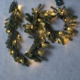 thumbnail of LED Tannengirlande Weihnachtsgirlande beleuchtet 1,8m Timer Batterie für Außen