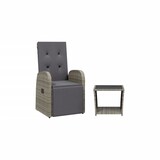 thumbnail of Set Da Pranzo Da Giardino 2 Pz Con Cuscini In Polyrattan Grigio