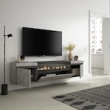 thumbnail of TV-Meubel, Lowboard, Woonkamer, Eetkamer, 200x35x45cm, Voor tv's tot 80", Elektrische haard, Hangend, Moderne stijl, Cement _ 51_23