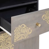 thumbnail of Helloshop26 - Moderner Badezimmerschrank mit Schublade 38 x 33 x 160 cm elegantes und schickes Design aus massivem grauem Mangoholz 02_0057888