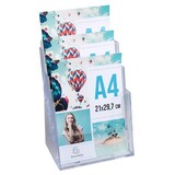 thumbnail of Exacompta 74158D 4x Prospekthalter - mit 3 Fächern in Format DIN A4-  robust - Kristall