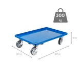thumbnail of PROREGAL Transportroller für Euroboxen 60x40cm mit Gummiräder blau | Geschlossenes Deck | 2 Lenkrollen & 2 Bockrollen | Traglast 300kg