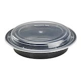 thumbnail of FHC - 150Pcs - Bol plastique PP rond noir avec couvercle transparent - 720ml