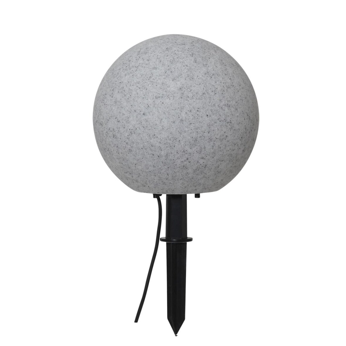 Gartenkugel mit Erdspieß Kugelleuchte E27 Fassung D: 30cm Kabel grau