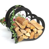 thumbnail of DanDiBo Kaminholzregal Innen Metall Herz Kaminholzständer 66 cm 190135 Holzkorb Kaminholzhalter Feuerholzhalter