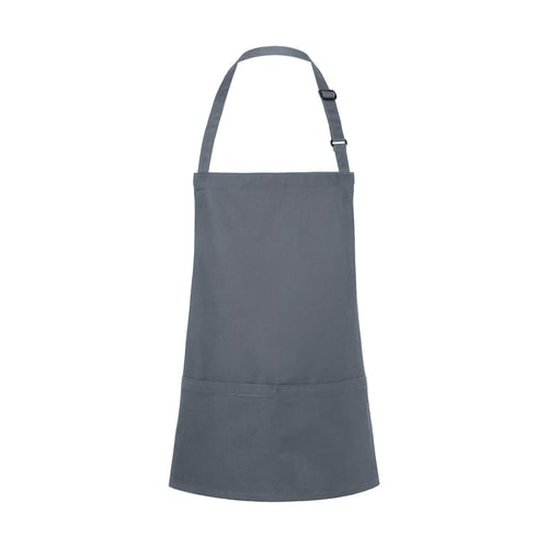 Short Bib Apron Basic with Buckle and Pocket: One Size / Anthracite