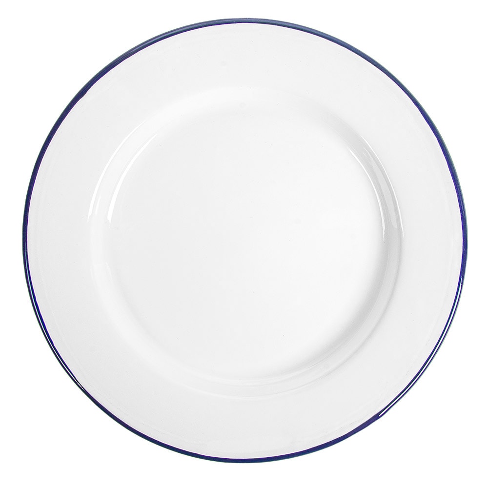 Platos Llanos 'Enamelware'  Ø 25,5X2 Cm Blanco Hierro Esmaltado (6 Unidades)